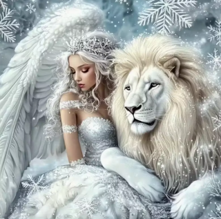 Diamond Painting Löwenkönigin